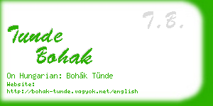 tunde bohak business card
